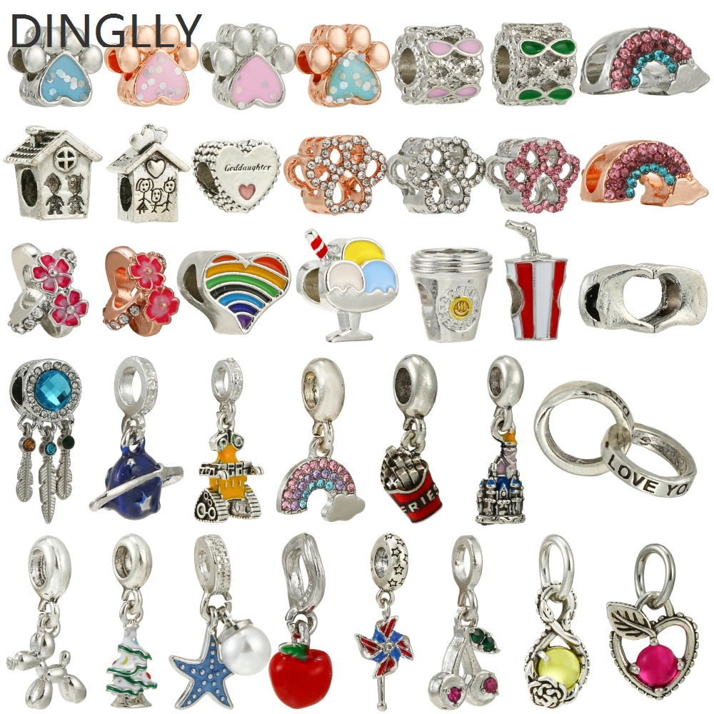 Dinglly จี้ลูกปัด รูปกรงเล็บแมว สีรุ้ง สําหรับทําเครื่องประดับ ต้นคริสต์มาส DIY