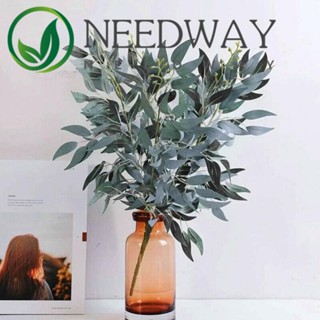 Needway พวงดอกไม้ประดิษฐ์ ผ้าไหม สีเขียว สําหรับตกแต่งต้นคริสต์มาส