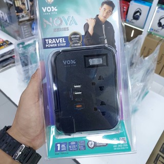 Vox ปลั๊กไฟมาตรฐาน มอก. ปลั๊กไฟอย่างดี 2 ช่อง1 สวิตซ์ 2 USB (3.1A Max) 1 TypeC 1 TypeC PD20W สายยาว 1 เมตร 2500W (รุ่น T