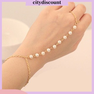 &lt;citydiscount&gt;  สร้อยข้อมือสายโซ่ แบบมีแหวน เครื่องประดับสำหรับผู้หญิง