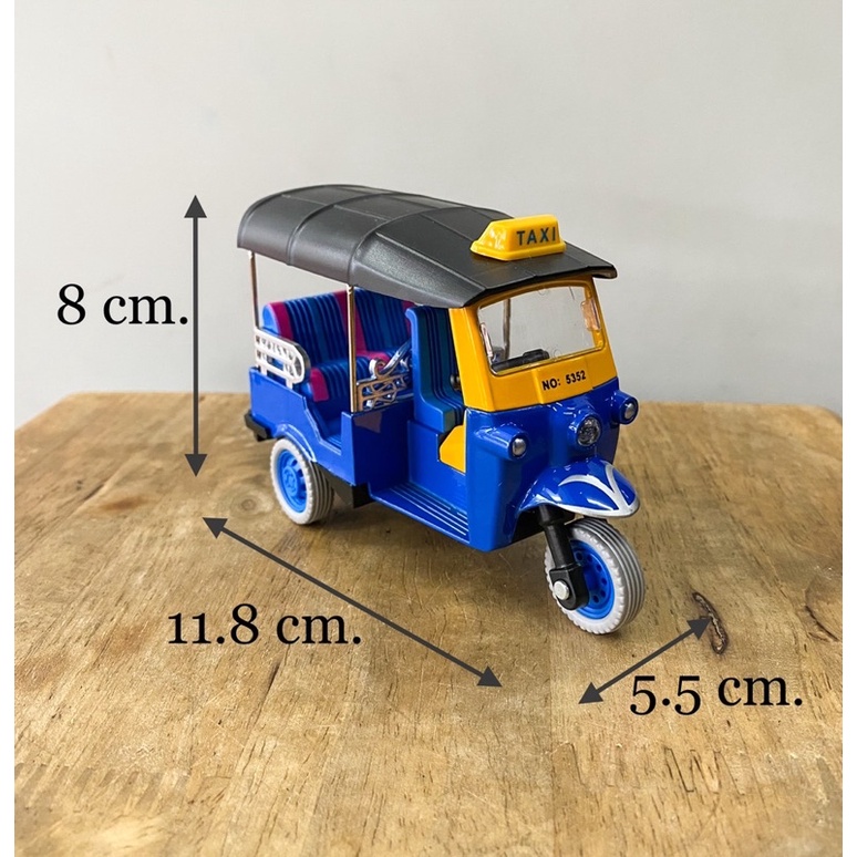รถตุ๊กตุ๊ก Model tuk-tuk Taxi thailand มีถอยลานวิ่งได้  รถตุ๊กตุ๊กเหล็ก ของที่ระลึกไทย tuk tuk toy - รูปที่ 2