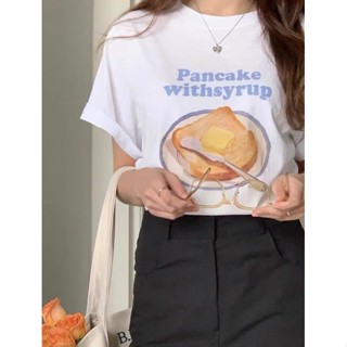 เสื้อยืดโอเวอร์ไซด์ ผ้าคอตตอน งานสกรีน pancake01