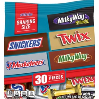 Snickers, Twix, Milky Way &amp; 3 Musketeers Halloween Chocolate Candy - 30 ชิ้น