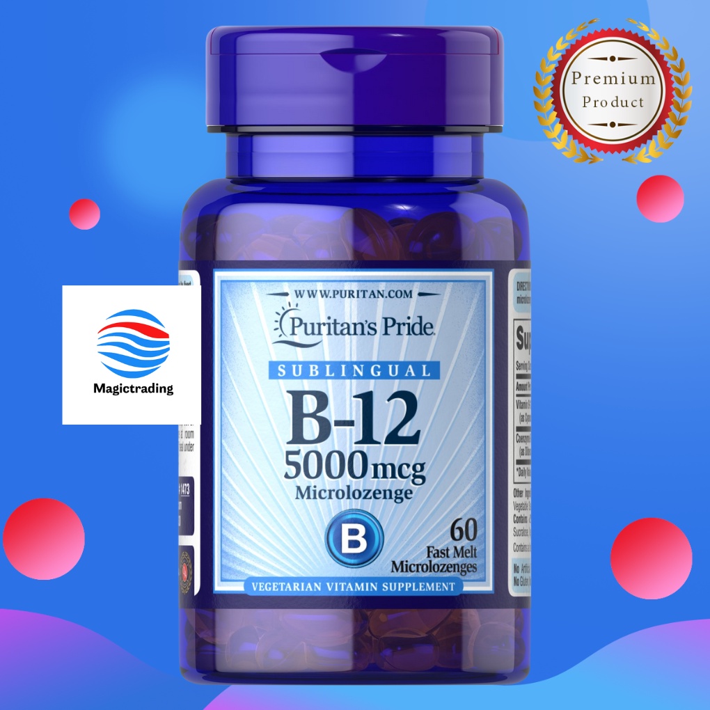 Puritan's Pride Vitamin B-12 Sublingual 5000 mcg / 60 Microlozenges