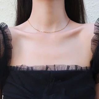 สร้อยคอโซ่ เหล็กไทเทเนียม ชุบทอง 18K หรูหรา diy