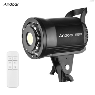 Andoer LM60W ไฟเติมแสง LED แบบพกพา 60W ไฟวิดีโอสตูดิโอ 5600K หรี่แสงได้ ไฟต่อเนื่อง พร้อมรีโมตคอนโทรล สําหรับถ่ายภาพผลิตภัณฑ์ งานแต่งงาน