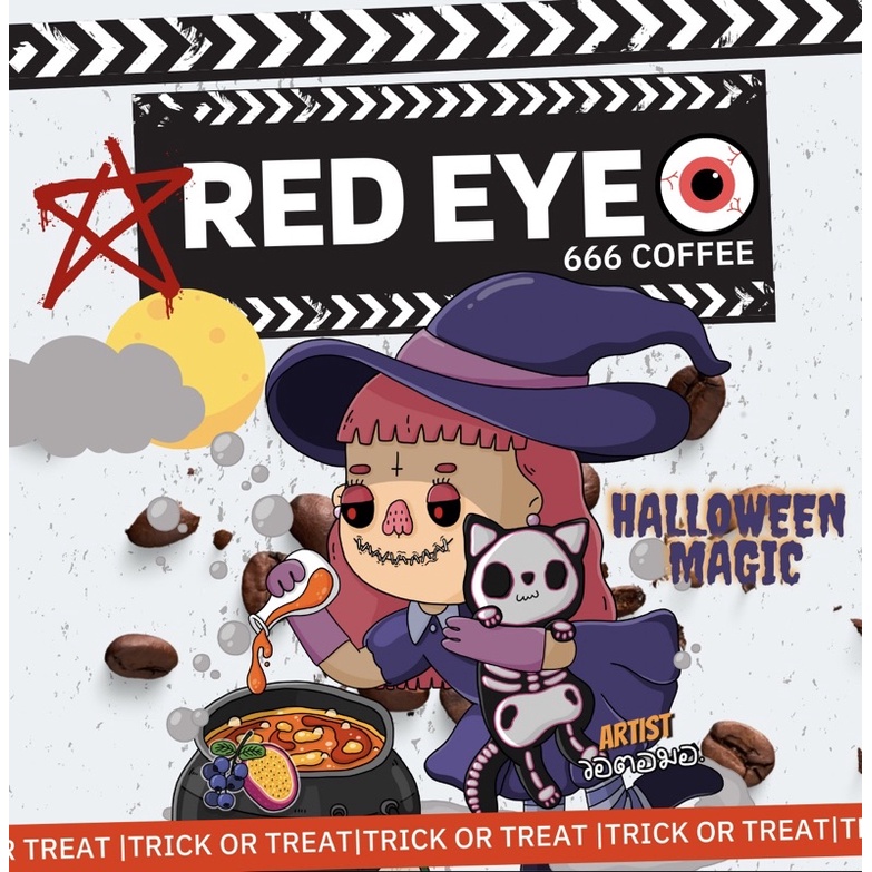 Redeye Coffee เมล็ดกาแฟ Purple Witch (Halloween magic)