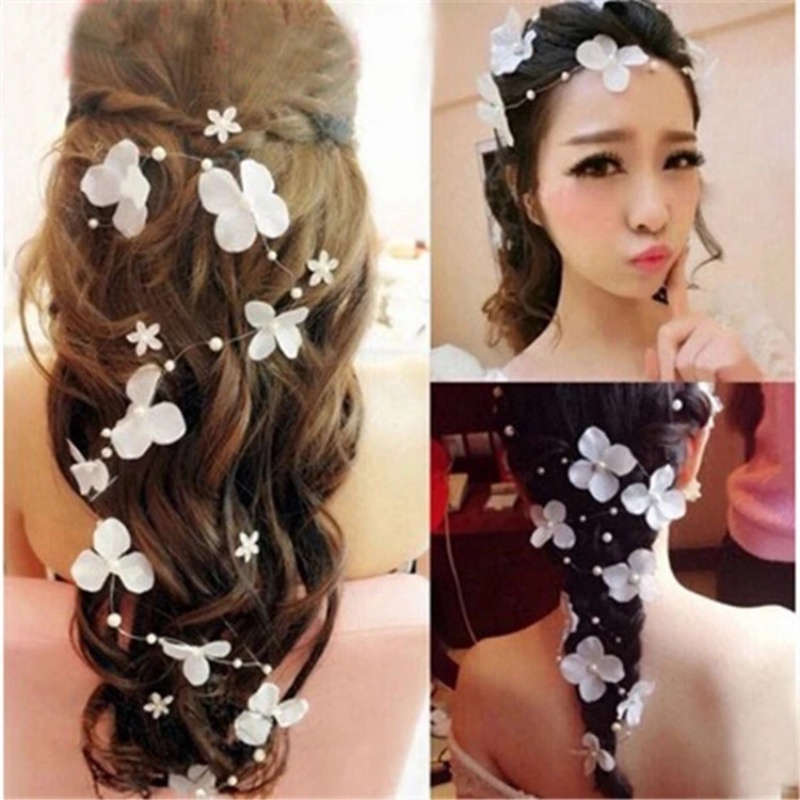 ผ้าโพกศีรษะ ประดับดอกไม้ สไตล์เกาหลี อุปกรณ์เสริม สําหรับเจ้าสาว