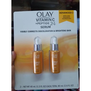 OLAY Vitamin C + Peptide 24 Advanced Serum, 1.3 fl oz, 2-pack