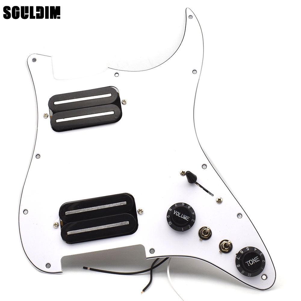 HH-Coil Splitting กีตาร์ไฟฟ้า Pickguard สองใบมีดสไตล์เอาต์พุตสูงพร้อม Humbucker โหลด Prewired Scratchplate