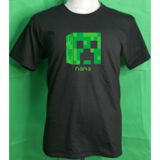 เสื้อยืดคอกลมMinecraft เสื้อยืดลําลอง ผ้าฝ้าย 100% แขนสั้น คอกลม พิมพ์ลาย lelaki สีดํา พลัสไซซ์ ไซซ์ XS-3XL สําหรับเด็ก