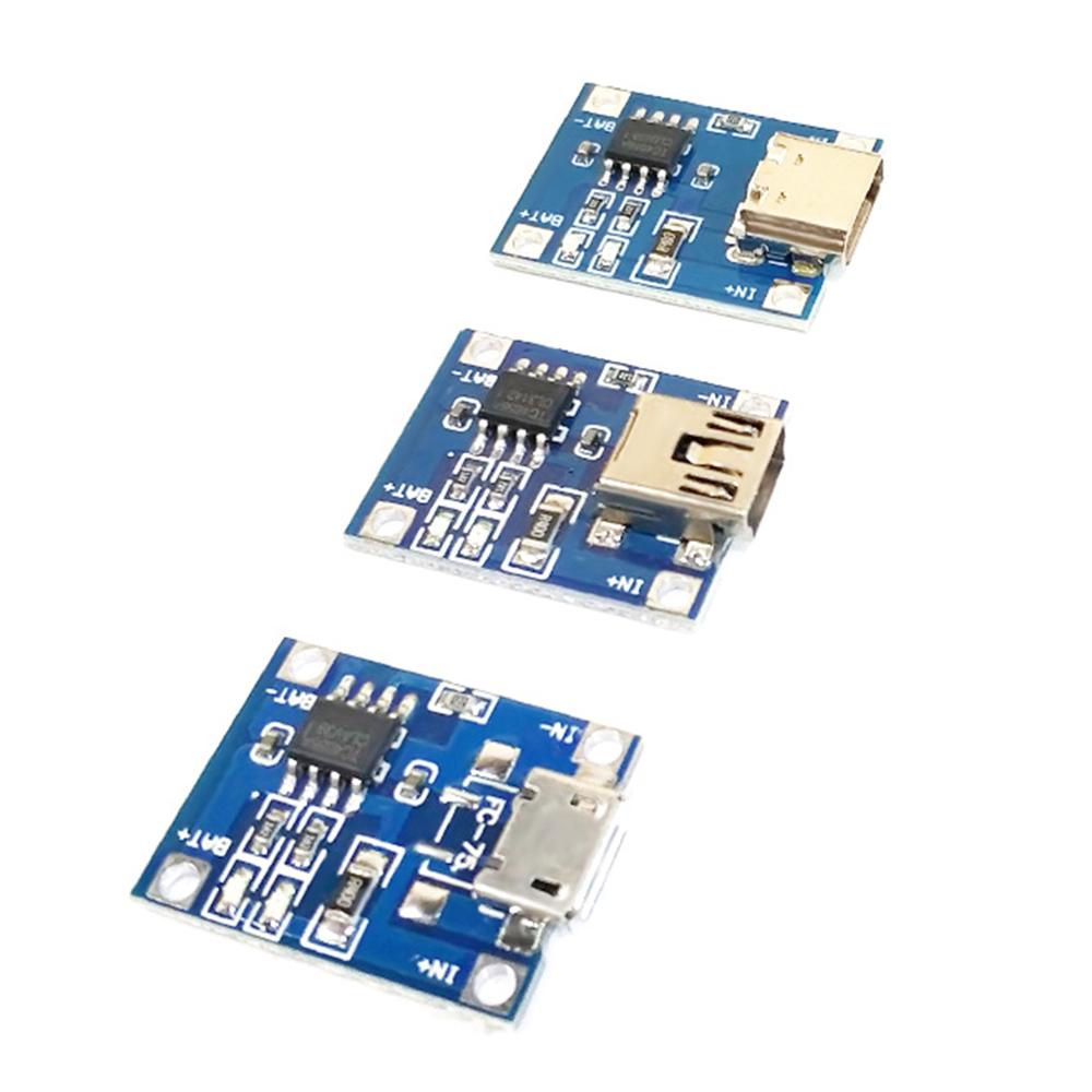 100pcs/lot Micro USB 5V 1A 18650 TP4056 Lithium Battery Charger Module Charging Board With Protectio