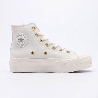 Converse รองเท้าผ้าใบลําลอง พื้นหนา ลาย All Star หัวเข็มขัดสีทอง แฟชั่นสําหรับสตรี-B15