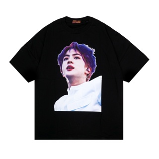 เสื้อยืดโอเวอร์ไซส์เสื้อยืด พิมพ์ลาย KPOP SERIES KIM SEOK JIN BLACK Toxic1805S-3XL