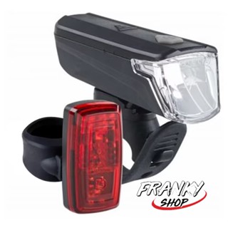 [พร้อมส่ง] ชุดไฟหน้า/ท้ายจักรยาน LED แบบใช้แบตเตอรี่ Front and Rear Battery-Powered LED Bike Light Set