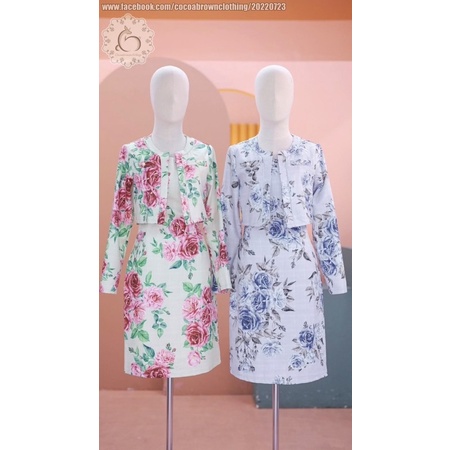 Rose Set dress - Green-Pink (Cocoa brown)
