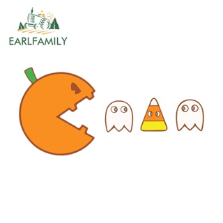 Earlfamily สติกเกอร์ ลายการ์ตูนอนิเมะ Pacman น่ารัก กันรอยขีดข่วน ขนาด 13 ซม. X 6.2 ซม. สําหรับตกแต่งรถยนต์ ฮาโลวีน