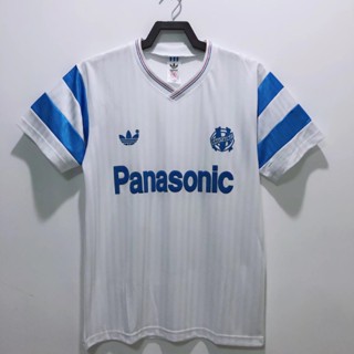 เสื้อกีฬาแขนสั้น ลายทีมฟุตบอล Marseille 90 Marseille แนวเรโทร คลาสสิก ไซซ์ S-XXL AAA