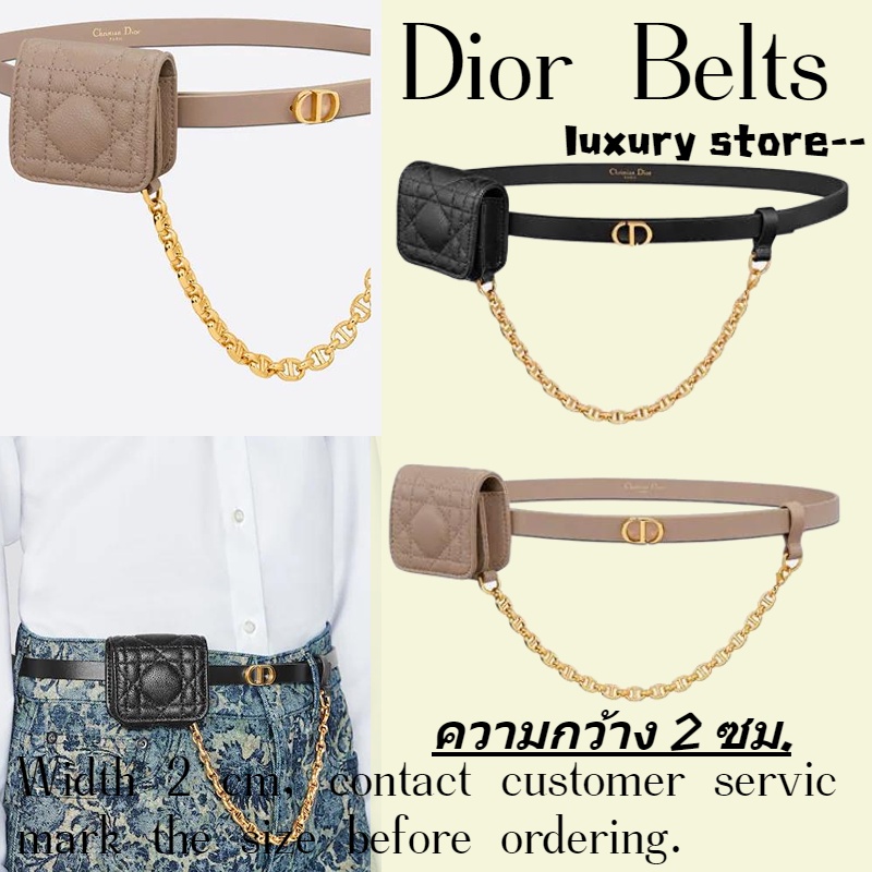 Dior  ดิออร์ 😍 DIOR CARO เข็มขัด/เข็มขัดผู้หญิง/ใหม่ล่าสุด/โซ่/กระเป๋าเหรียญ/เข็มขัดสตรี