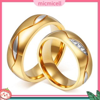 (micmicell) women  s แหวนเพชรรัสเซียชุบทอง 18K