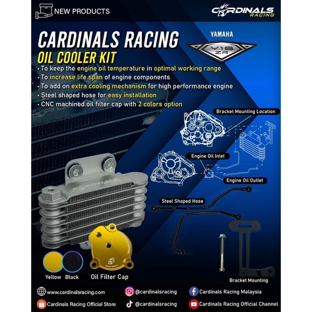 Cardinals Racing Y16ZR/Y15ZR LC135 V1/V7 ENGINE OIL COOLER KIT