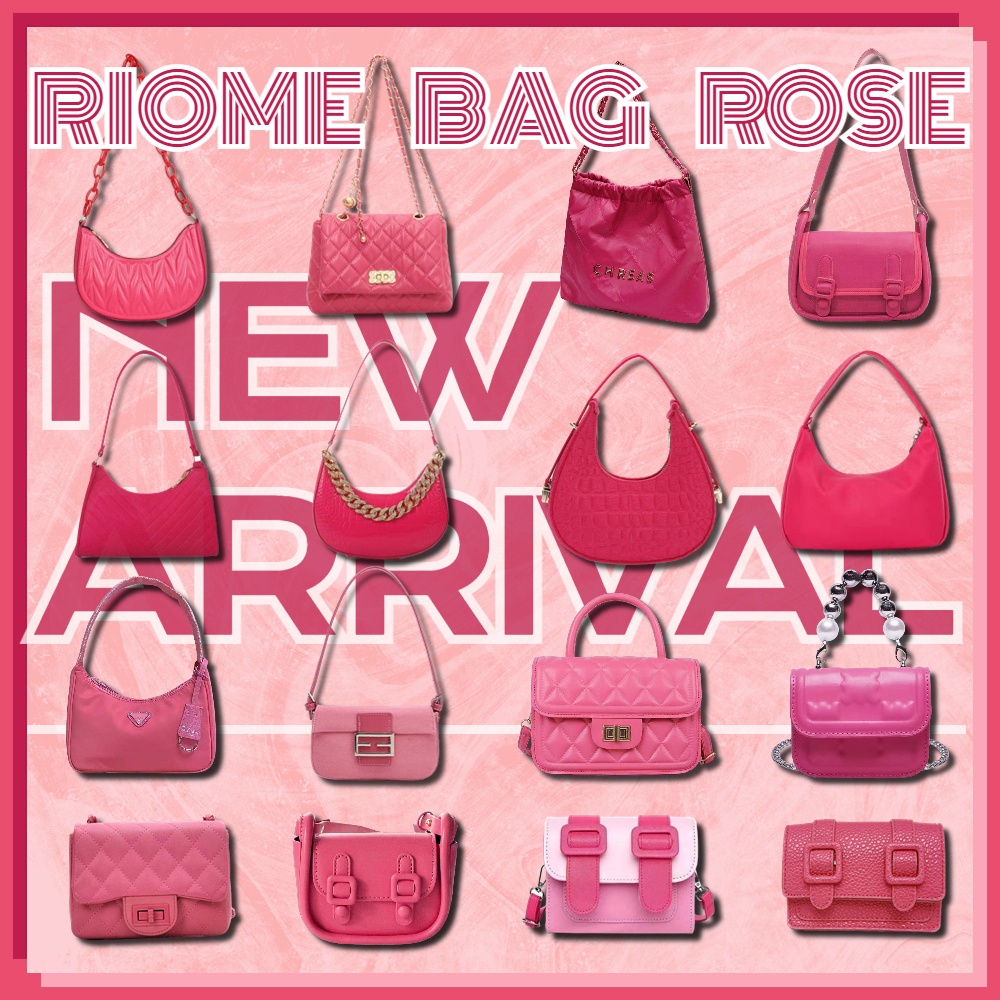 Riome rose pink bag มาใหม่ กระเป๋าหนัง การค้าต่างประเทศ ผู้หญิง กระเป๋าขายส่ง โรงงานโดยตรง มีสินค้า 