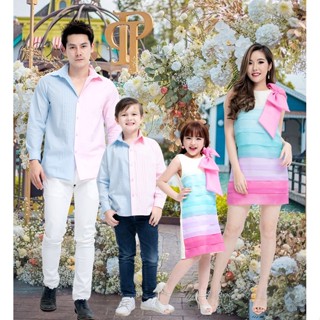 ชุดออกงาน Pastel Lollipop Dress สีพาสเทล ชุดครอบครัว ชุดคู่พ่อแม่ลูก ออกงานราตรี สีพาสเทล ไปงานแต่ง เดรสแม่ลูก