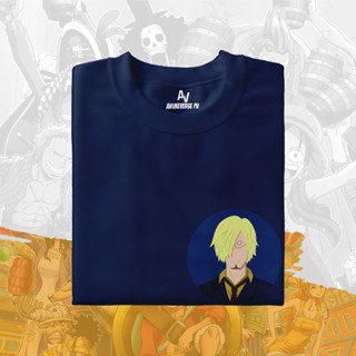 เสื้อคนอ้วน เสื้อครอปสายฝอ ONE PIECE - เสื้อพิมพ์โลโก้วงกลม Vinsmoke Sanji !;B เสื้อยืดแฟชั่น Tee