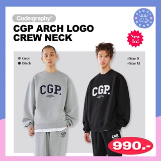 (พร้อมส่ง) เสื้อสเวตเตอร์สกรีนโลโก้ Code:Graphy - CGP ARCH LOGO CREW NECK