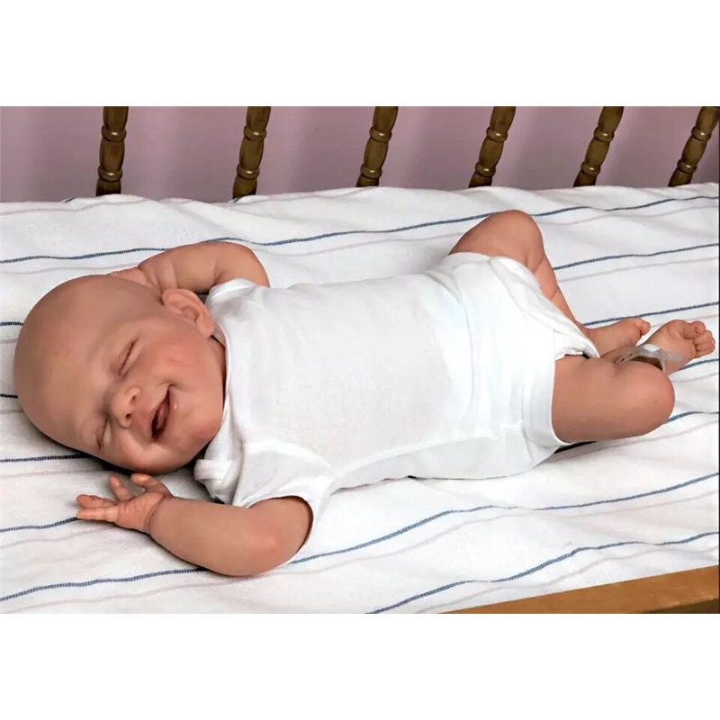 Npk ตุ๊กตาเด็กทารกแรกเกิด แบบซิลิโคน 19 นิ้ว สัมผัสนุ่ม ผิวสัมผัส 3D