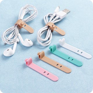 ที่ม้วนสาย USB ซิลิโคน หูฟัง สายข้อมูล หลายสี ตัวเลือกสายหูฟัง แคลมป์ข้อมูล สายชาร์จ USB ตัวป้องกันสายเคเบิล