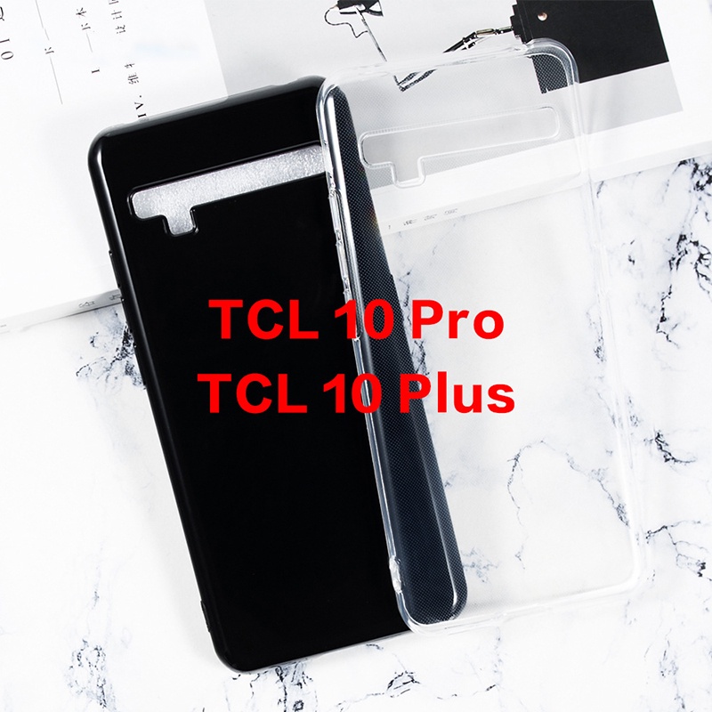 สําหรับ TCL 10 Pro/TCL 10 Plus Case Soft Silicone Case Tpu Black Casing Protection Mobile Phone Cove