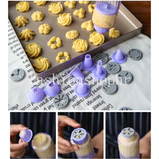 18pcs Biscuit Cutter Sets Include Star Buttons Plum Heart Round Shape, Cookie Plunger Stamp Fondant Mold Embossing Spring Press Mould Cupcake Gum Paste Sugar Craft