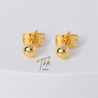 TBK ต่างหูเกาหลี ทอง ห่วง แฟชั่น หนีบ ตุ้มหู earrings เกี่ยวใบหู เครื่องประดับเงินแท้ เครื่องประดับเงิน ขนาดเล็ก สวยหรู เหมาะกับของขวัญ แฟชั่นเรียบง่าย 24k สําหรับผู้หญิง 321e