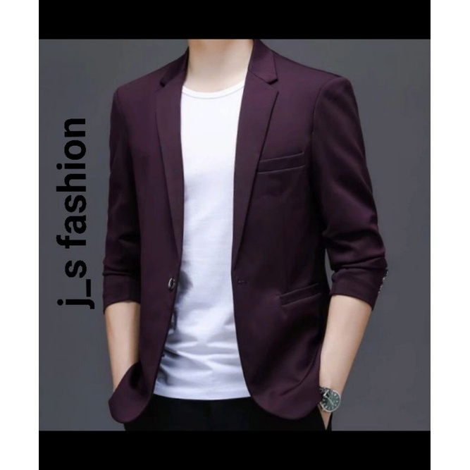 เสื้อแจ็คเก็ตเบลเซอร์ผู้ชาย/เสื้อเบลเซอร์มังคุดกึ่งทางการ/เสื้อเบลเซอร์ผู้ชายเท่ๆ