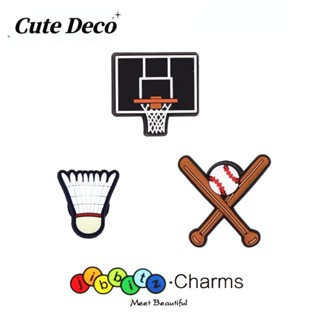 CROCS 【Cute Deco】อุปกรณ์ตกแต่งรองเท้า รูปการ์ตูนแบดมินตันน่ารัก (3 แบบ) สําหรับรองเท้าเบสบอล บาสเก็ตบอล