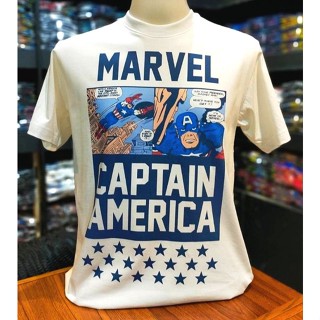 เสื้อยืดMarvel_ลิขสิทธิ์แท้ลายCaptainAmericaสีขาว(mvx-036)