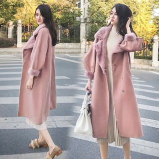 886🔥พร้อมส่ง🔥 ส่งไว ทันใจ ร้านคนไทยค่ะ❤️Coat wool โค้ทผ้าวูล โค้ทแต่งเฟอร์ โค้ทยาว ขนเฟอร์ เสื้อโค้ท เสื้อกันหนาว