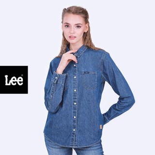 LEE แท้ 100% คอลเลคชั่นใหม่   เสื้อเชิ้ตแขนยาว ผู้หญิง REGULAR FIT รุ่น LE L1026001 สียีนส์ 101+  1890.-