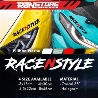 สติกเกอร์ ลายโลโก้ Race N STYLE สีพื้น สําหรับติดตกแต่งรถจักรยานยนต์ และรถยนต์