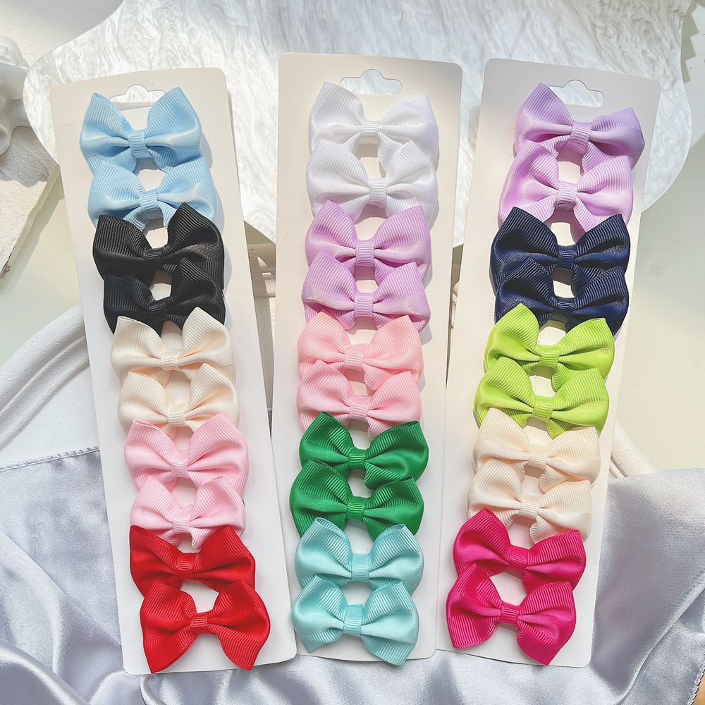 ขายส่ง 20 สีริบบิ้นแข็ง Bowknot พร้อมคลิปผม Hairpin Boutique น่ารัก Barrettes สําหรับสาว Headwear เด็กอุปกรณ์เสริมผม