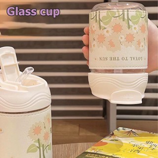 A325 แก้วกาแฟ น่ารัก กระบอกน้ำ น้ำน่ารัก มินิมอล ขวดน้ำ พร้อมหลอด