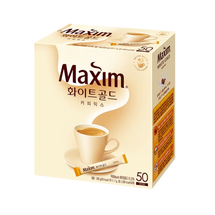 [ของแท้] 맥심화이트골드 Maxim White Gold (กาแฟ 3 in 1 / 50 ซอง) 585g