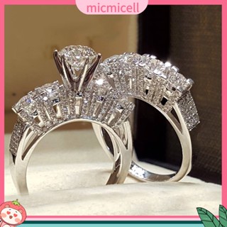 (micmicell) แหวนประดับเพชรพลอยเทียมเครื่องประดับสตรี 2 ชิ้น / ชุด