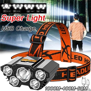 【CUNDA】 5LED  ไฟฉายคาดหัว แรงสูง ชาร์จไฟบ้าน LED ขนาดเล็ก น้ำหหนักเบา ไฟคาดหัว กันน้ำ ใช้งานลุยฝนได้ ไฟฉายเดินป่า ซูมได้ แบบชาร์จไฟในตัว ไฟฉายคาดหัว ไฟฉาย ไฟ ไฟฉาย ไฟฉายคาดศรีษะ ไฟคาดหัว ไฟฉายแรงสูง หัวแท้,ไฟฉายแรงสูง ไฟฉายคาดหัวแบบเซนเซอร์ ปกรณ์ตกปลา