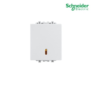 Schneider Electric : สวิตช์ทางเดียว 1.5 ช่อง สีขาว | ZENcelo | 8431M_1_WE "มีพรายน้ำ และ สวิตช์แบบกดเด้งกลับ"I PlugOn