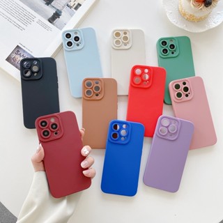 เคสซิลิโคน สีมาการอง ป้องกันกล้อง กันกระแทก สําหรับ iPhone 14 13 Pro Plus Max Mini