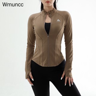 Wmuncc เสื้อแจ็กเก็ตแขนยาว แบบแห้งเร็ว เข้ารูป เหมาะกับใส่เล่นโยคะ ฟิตเนส สําหรับผู้หญิง