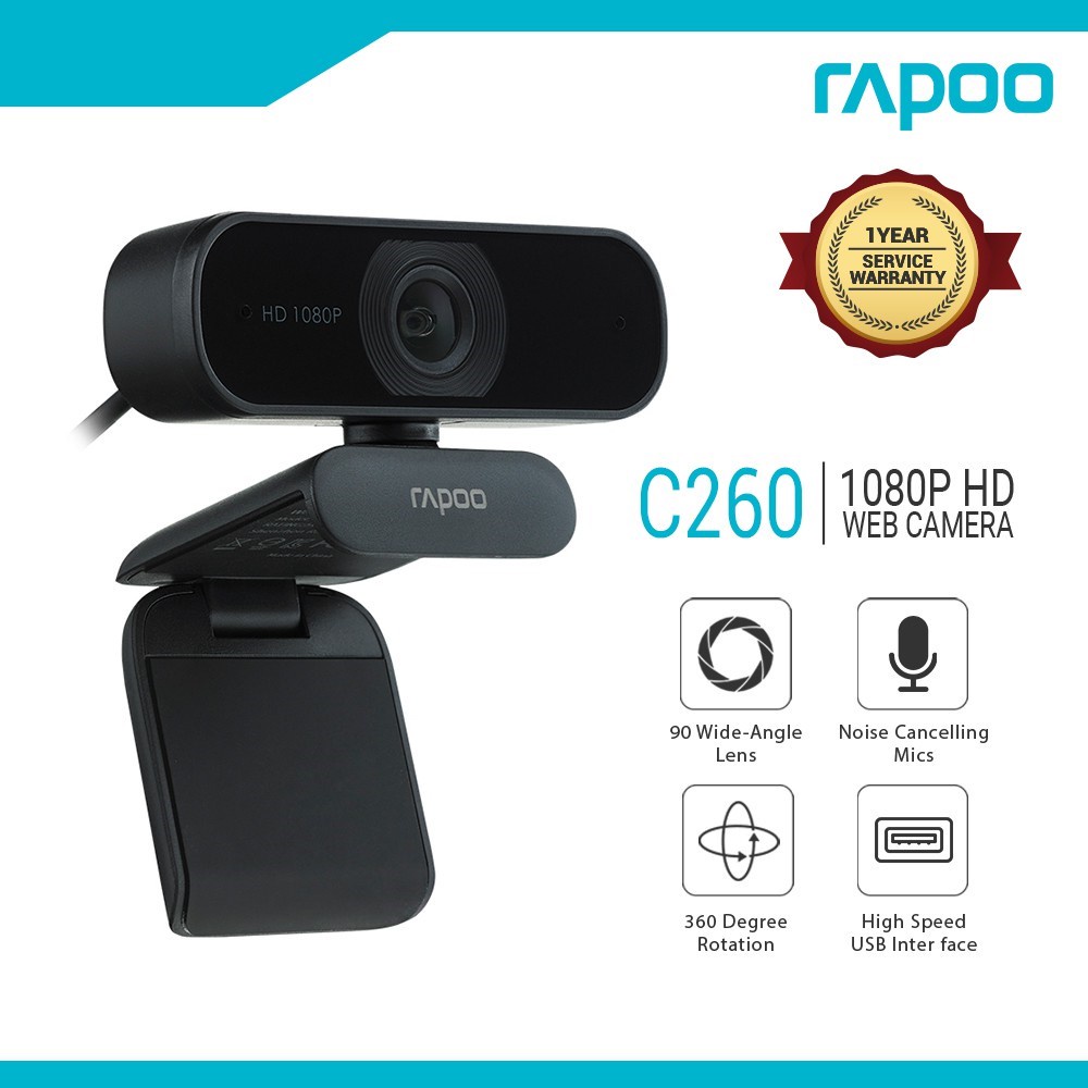 กล้อง WEBCAM RAPOO C260 กล้องเว็บแคม ประกัน 1Y Webcam (FULL HD)