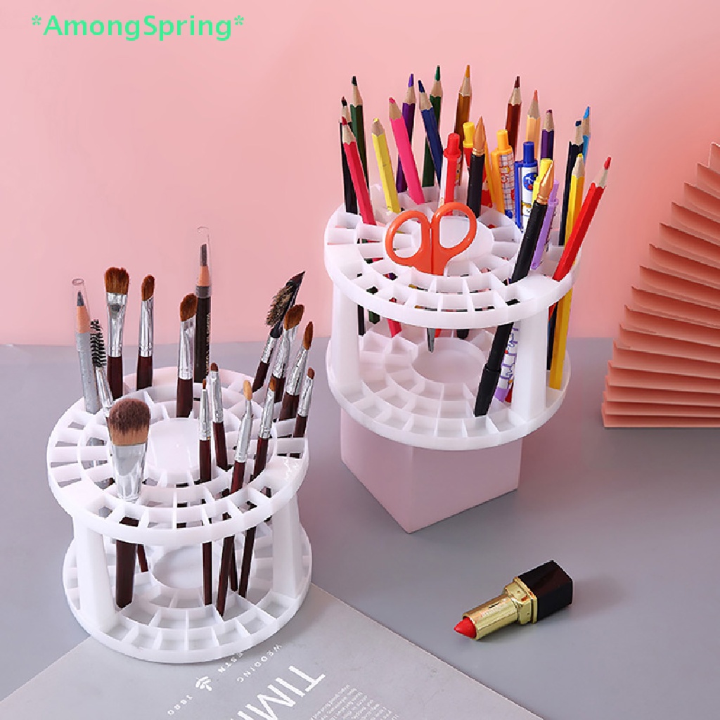 Amongspring> ใหม่ ชั้นวางแปรงแต่งหน้า เครื่องสําอาง ขนาดใหญ่ จุของได้เยอะ แบบแห้งเร็ว